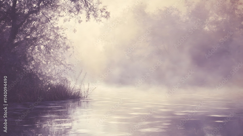 Fototapeta premium Ethereal Mist Effects: Hazy Tones of Lilac and Soft Beige