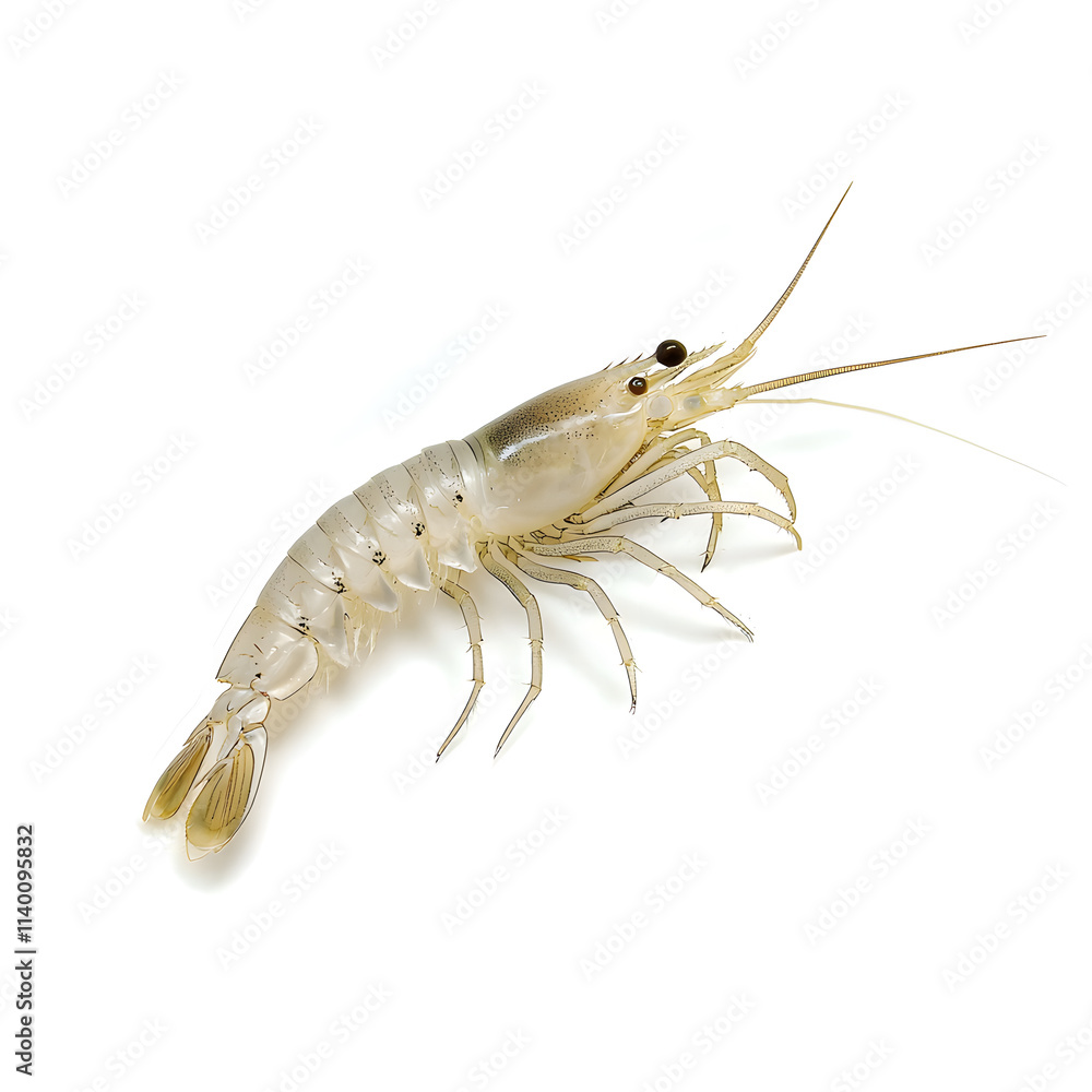 Raw shrimp prawn isolated on white background