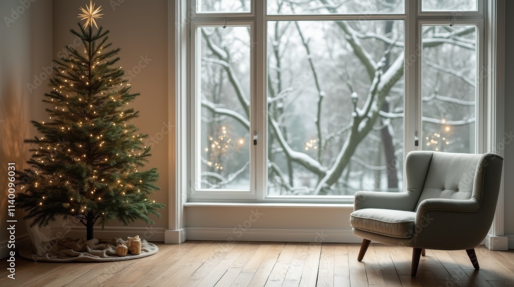 Minimalist Christmas Room Decor with Simple Pine Tree Minimalist Christmas Room Decor with Simple Pine Tree