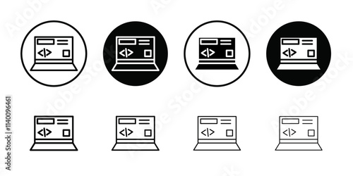 Back end icon Thin line flat illustration
