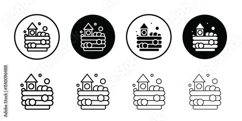 Ball pit icon Thin line flat illustration