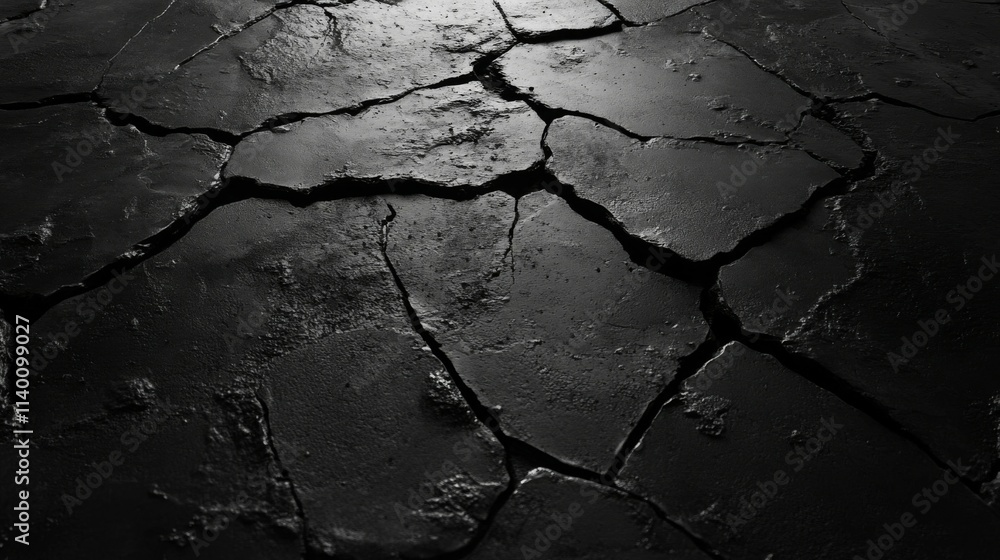 Dark Cracked Surface Abstract Texture Background Dark Cracked Surface Abstract Texture Background