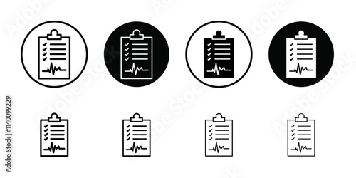 Diagnosis report icon Thin line flat illustration