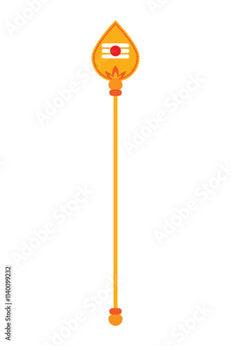 Vector illustration of lord Murugan spear on transparent background