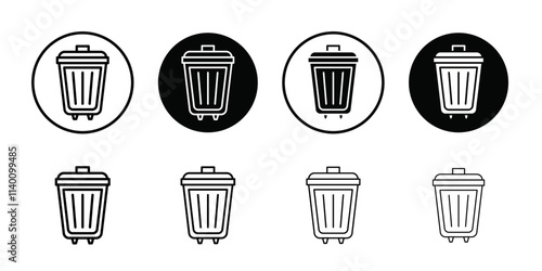 Dumpster icon Thin line flat illustration