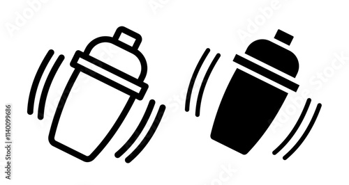 Bar shaker Icons. black and white vector illustration set.