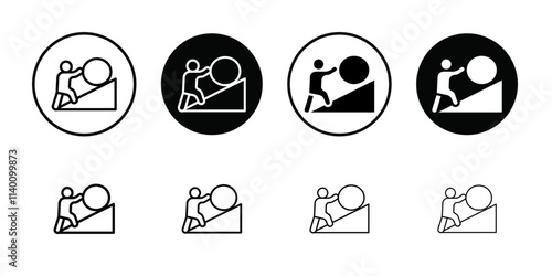 Effort icon Thin line flat illustration