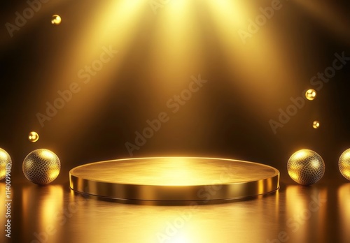 Golden Platform With Illumi...