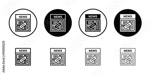 Fake news icon Thin line flat illustration