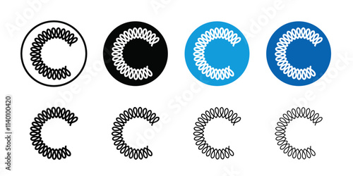 Flexible spring icon Thin line flat illustration