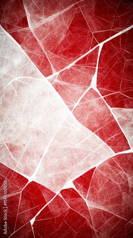 Fototapeta premium Red and White Grunge Crackle Texture Background Abstract Art Design