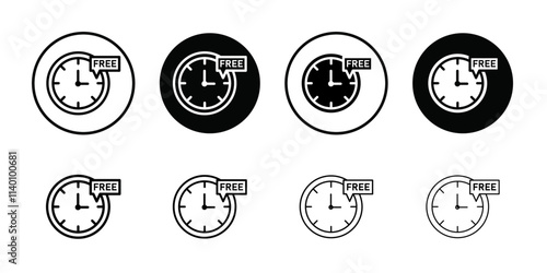 Free time icon Thin line flat illustration