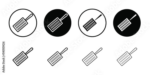 Hand grater icon Thin line flat illustration