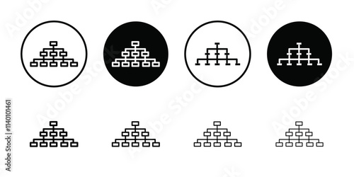 Hierarchical order icon Thin line flat illustration