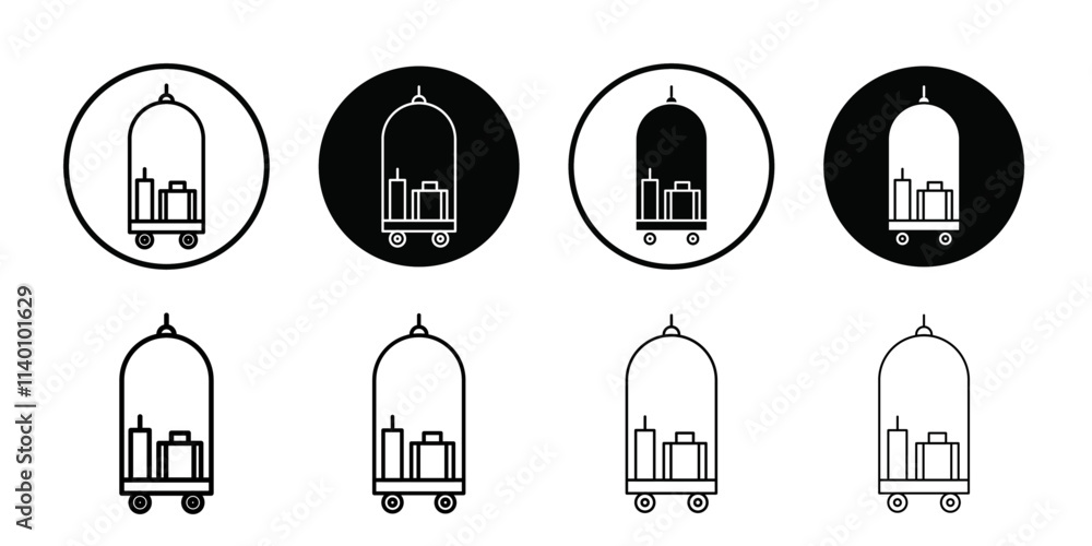 Hotel service icon Thin line flat illustration Hotel service icon Thin line flat illustration