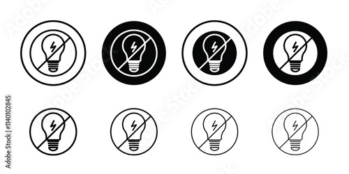 Light off icon Thin line flat illustration