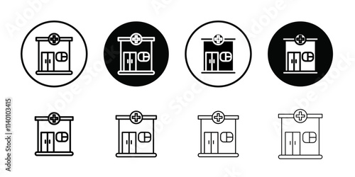 Medical center icon Thin line flat illustration