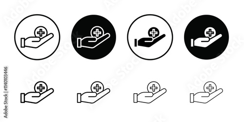 Medical support icon Thin line flat illustration