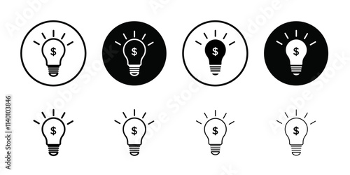 Money idea icon Thin line flat illustration