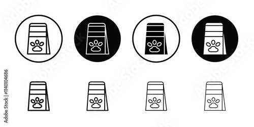 Pet food bag icon Thin line flat illustration