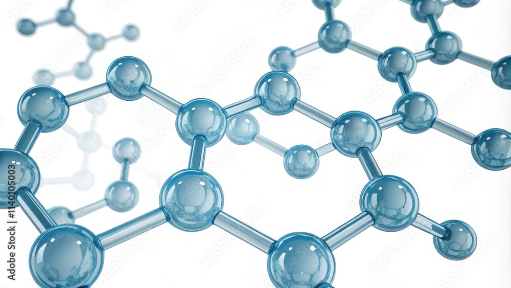 A close-up of interconnected blue molecular structures against a white background, representing scientific concepts and molecular biology. A close-up of interconnected blue molecular structures against a white background, representing scientific concepts and molecular biology.