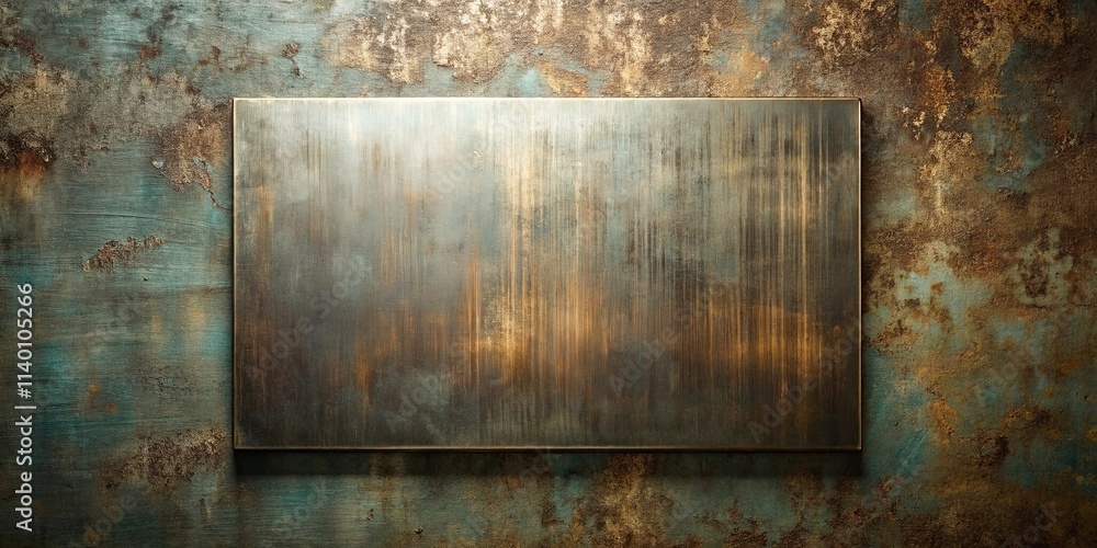 Rustic Metal Plate on a Distressed Textured Background Ideal for Design Projects Rustic Metal Plate on a Distressed Textured Background Ideal for Design Projects