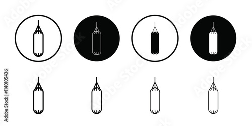 Punching bag icon Thin line flat illustration