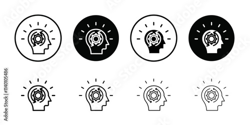 Realization icon Thin line flat illustration