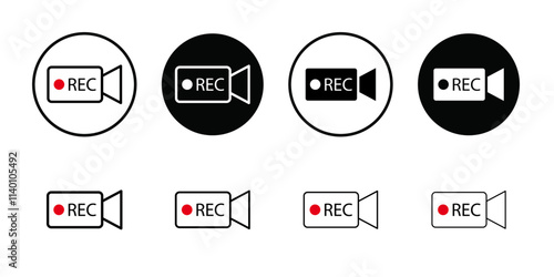 Recording icon Thin line flat illustration