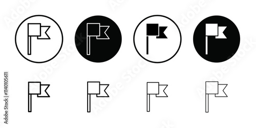 Report flag icon Thin line flat illustration