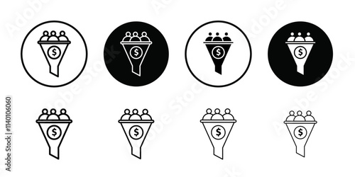 Sales Funnel icon Thin line flat illustration