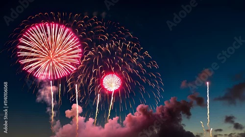 Colorful Fireworks Exploding in the Night Sky

 photo