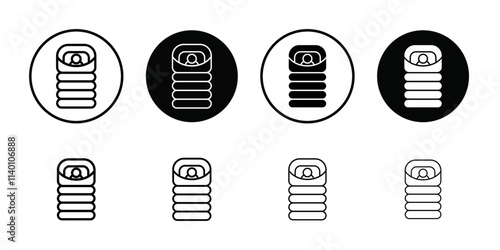 Sleeping bag icon Thin line flat illustration