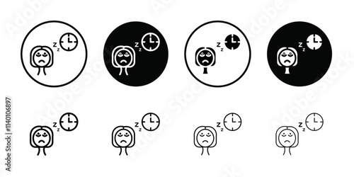 Sleep deprivation icon Thin line flat illustration