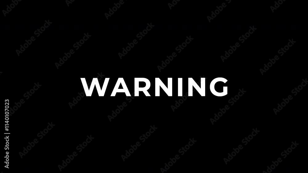 Warning advertisement promo text animation video. High-quality 4K footage Warning advertisement promo text animation video. High-quality 4K footage