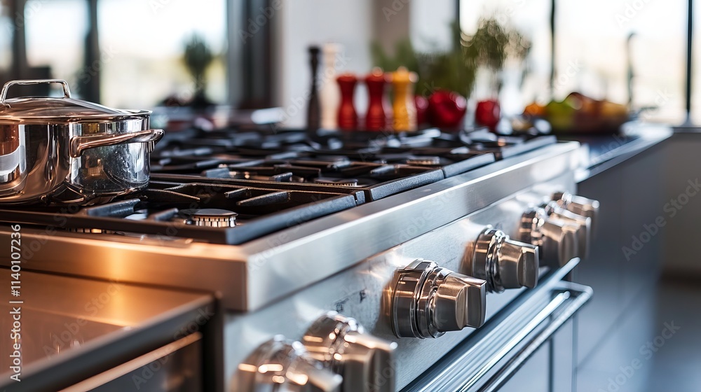 Family Cooking in a Modern Kitchen with Fresh Ingredients and Well-Designed Appliances Family Cooking in a Modern Kitchen with Fresh Ingredients and Well-Designed Appliances