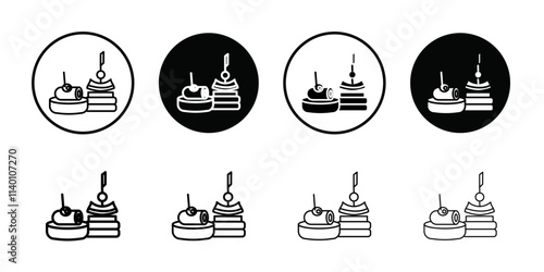Spanish snack icon Thin line flat illustration