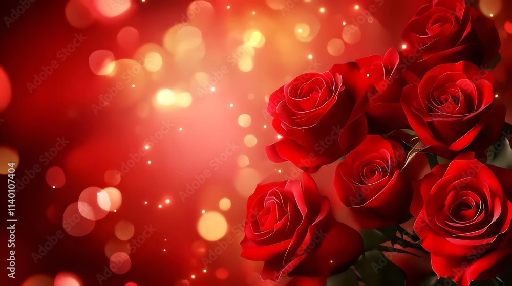 Red roses bouquet on bokeh background. Red roses bouquet on bokeh background.