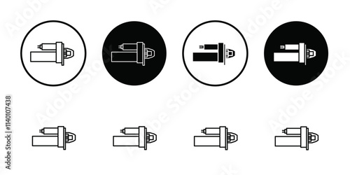 Starter icon Thin line flat illustration