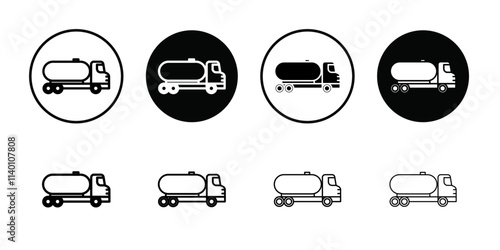Tank truck icon Thin line flat illustration