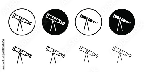 Telescope icon Thin line flat illustration