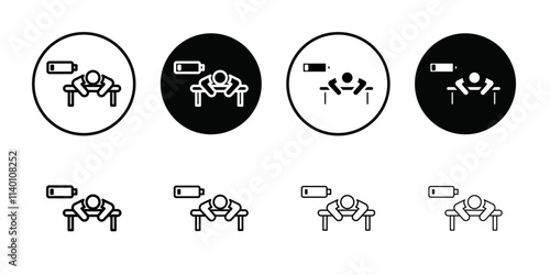 Tired person icon Thin line flat illustration
