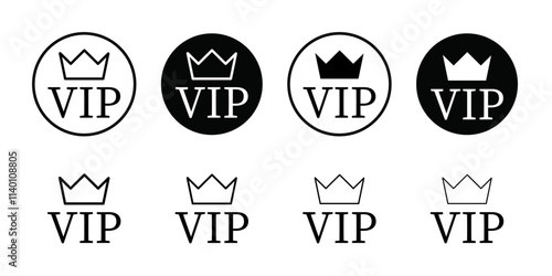 VIP icon Thin line flat illustration