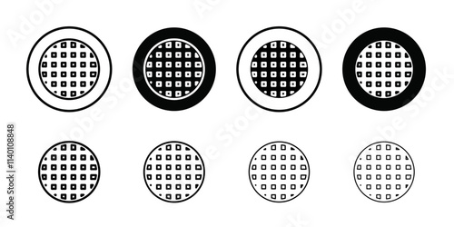 Waffle icon Thin line flat illustration