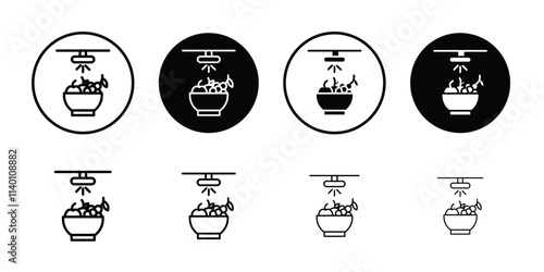 Wash fruits icon Thin line flat illustration