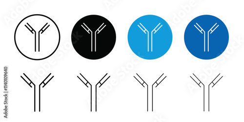 Antibody icon Thin line flat illustration