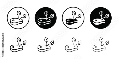 Artificial vegan meat Icon Thin line flat illustration