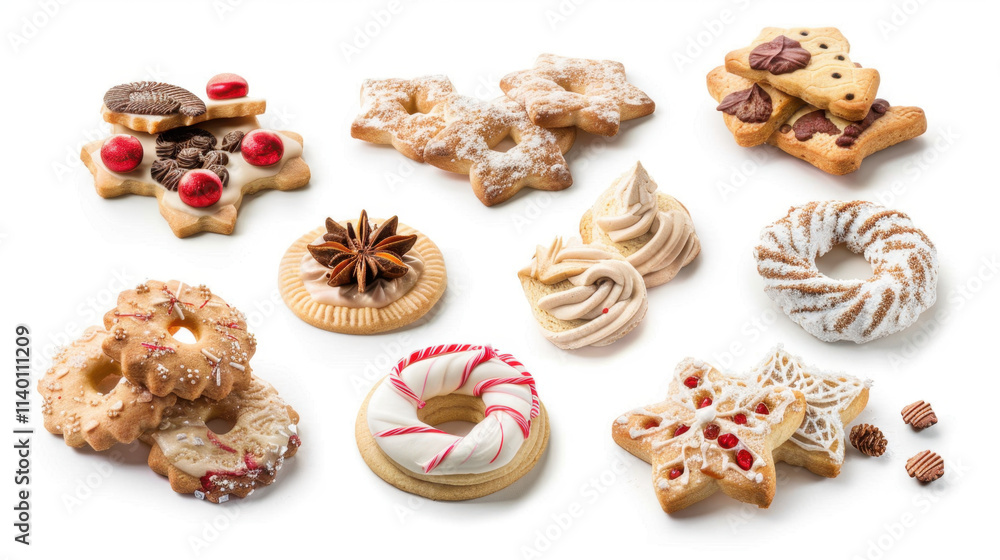 christmas cookies isolated on white christmas cookies isolated on white