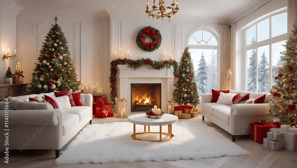 living room with christmas tree living room with christmas tree