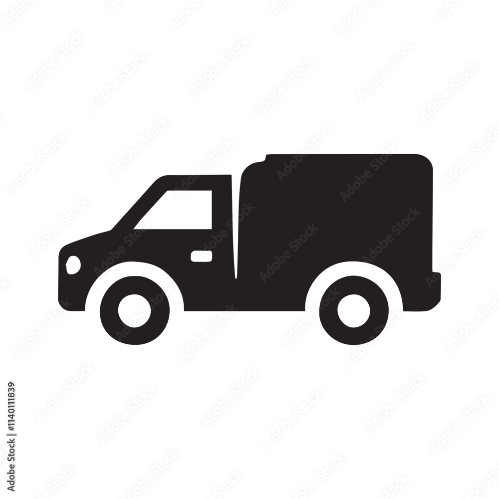 Car silhouette on white background. Vehicle icons set view from side, front, back, and top Car silhouette on white background. Vehicle icons set view from side, front, back, and top